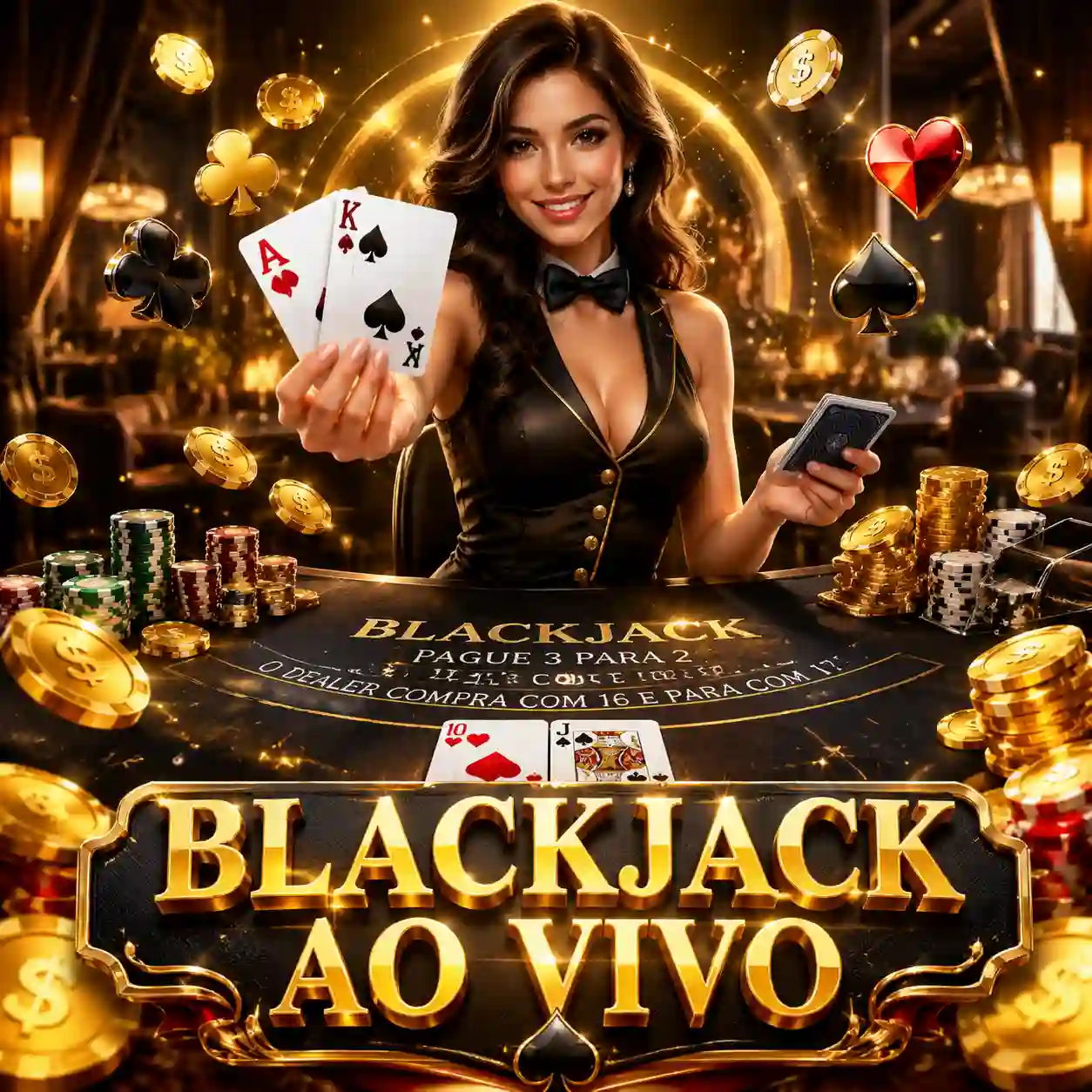 Mesa de blackjack ao vivo com dealer